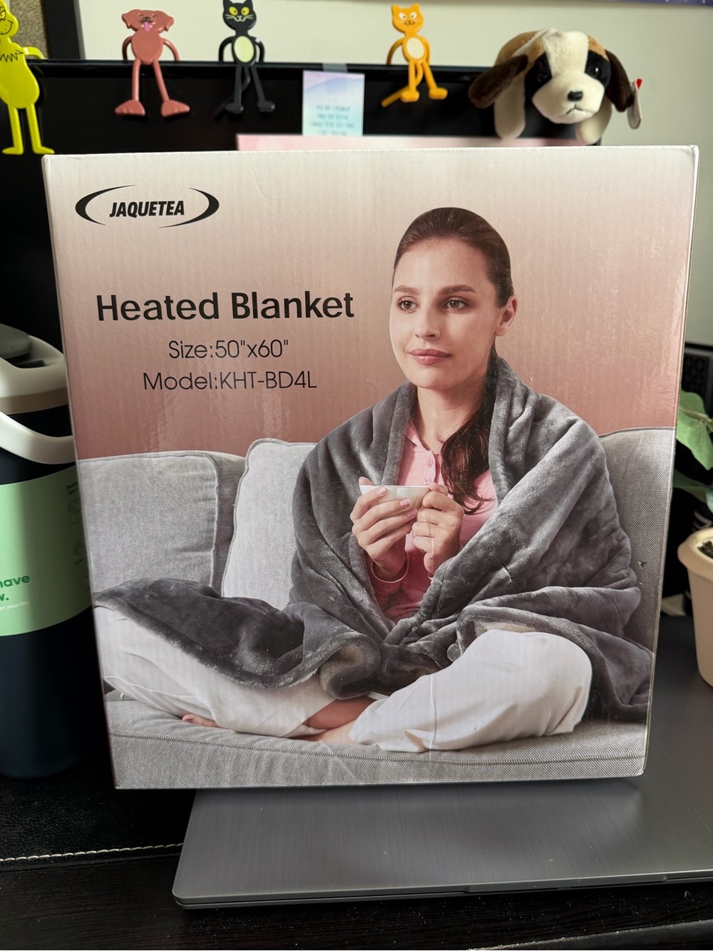Electric Heated Throw Blanket - Plush Gray Cozy Throw